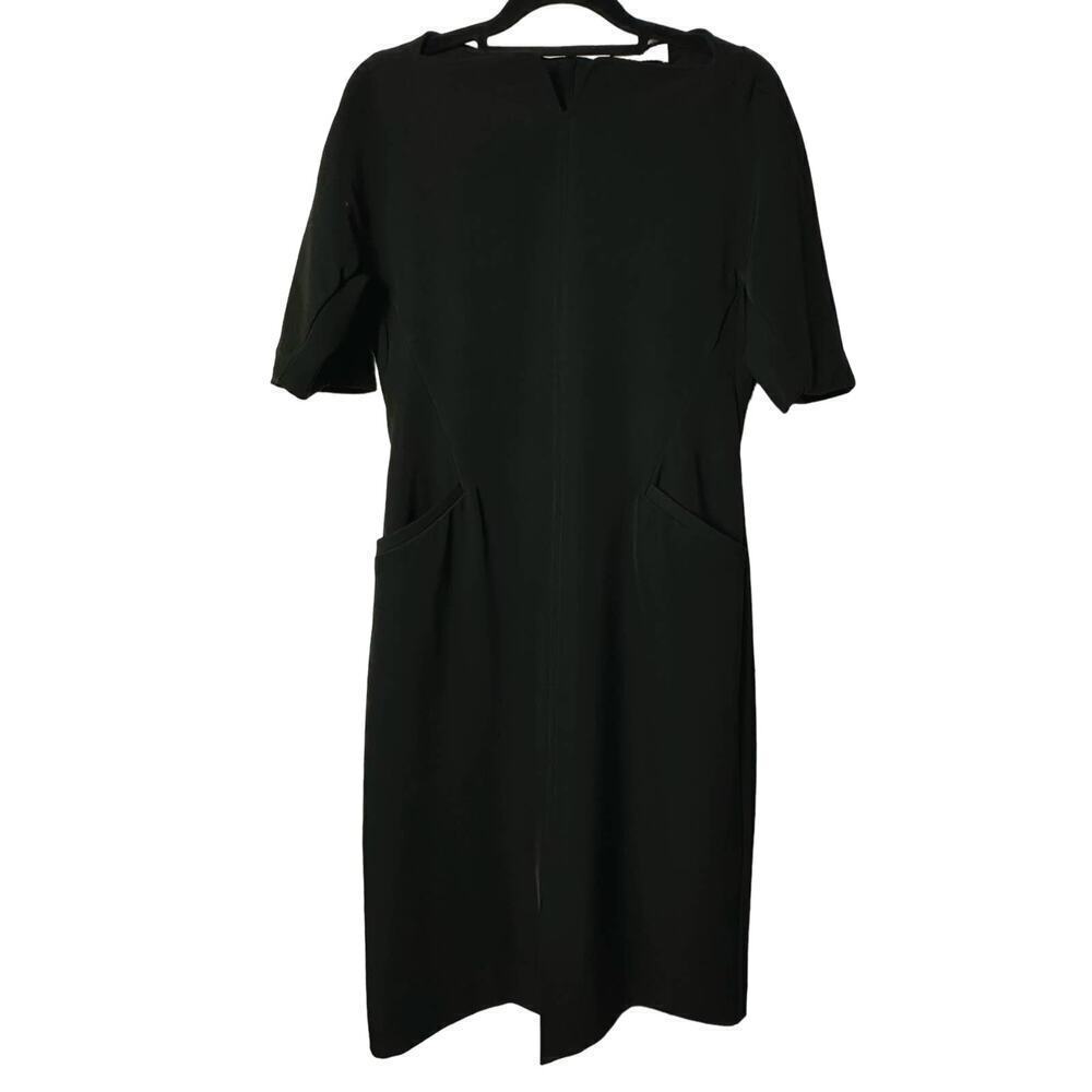MM Lafleur Dress Sheath Mini Pockets WonderTex Stretch Short Sleeve Black 2